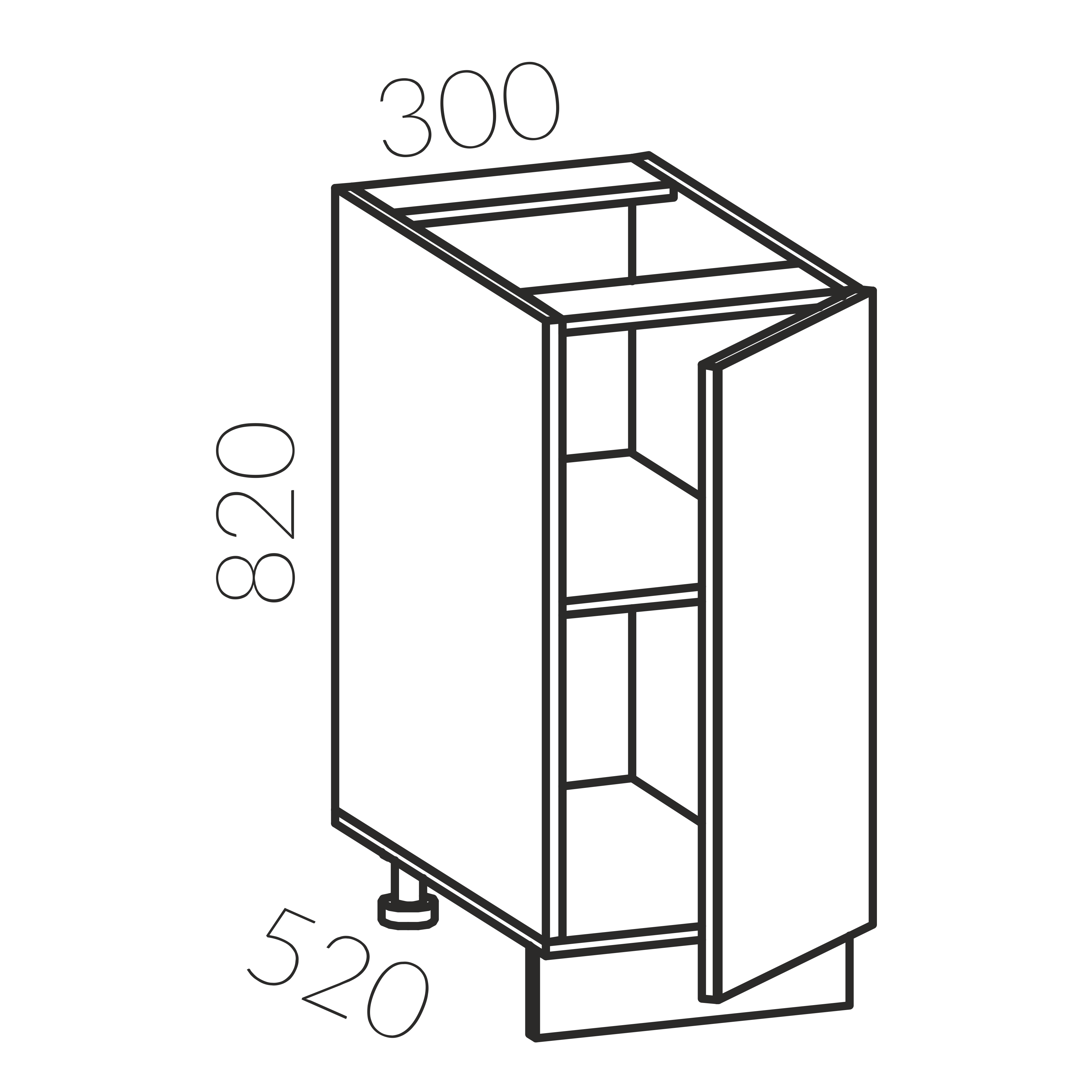 Тумба рабочая 300 (Бонита)