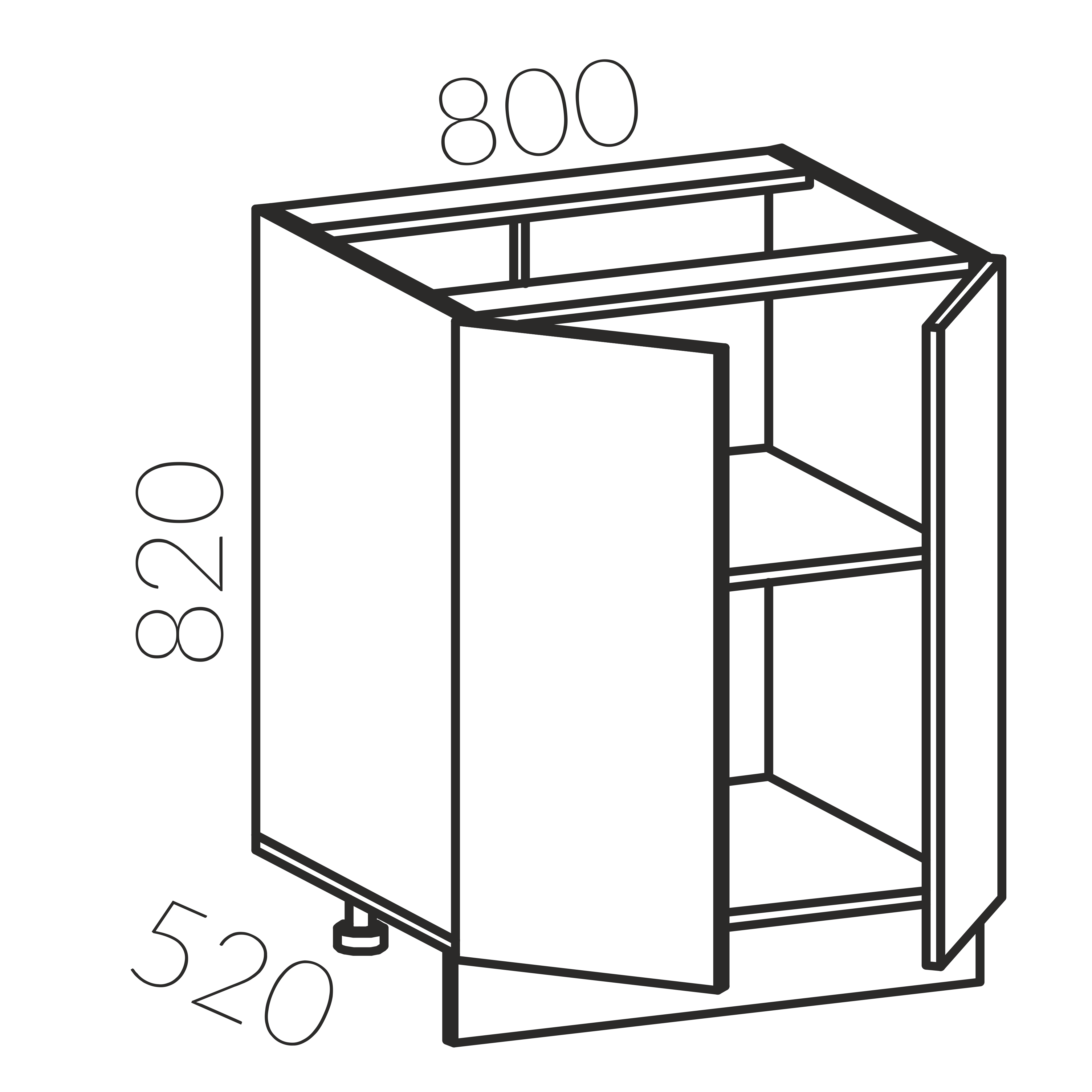 Тумба рабочая 800 (Бонита)
