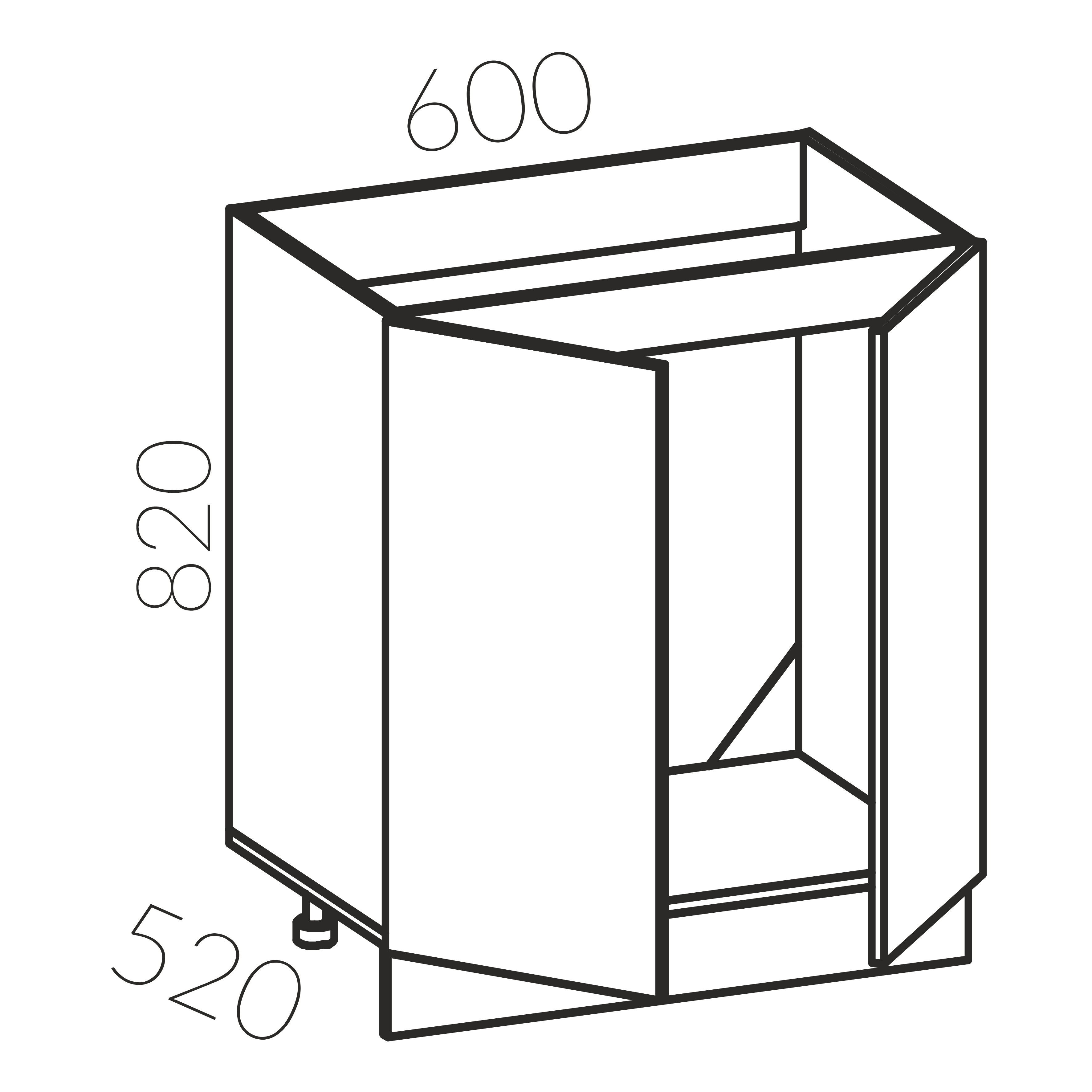 Тумба под мойку 600 (Гриджио)